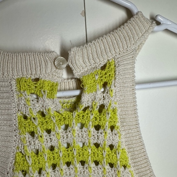 Zara Crochet Tank Top Green White Size 9-10 - Picture 4 of 7
